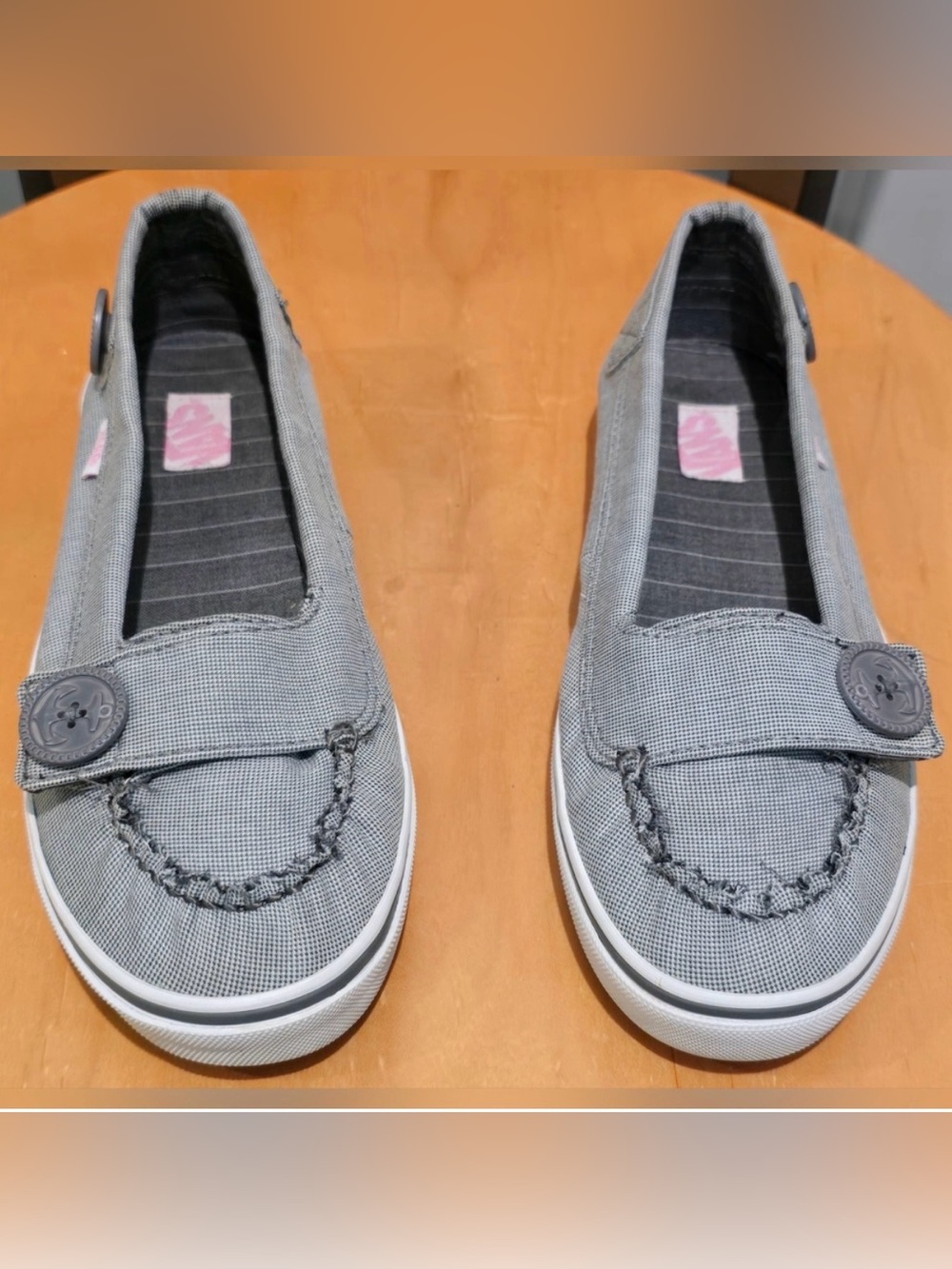 RARE Women's Vans Ashland Light Grey Boat Shoes Nautical Beach Theme Size 7.5